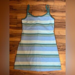 American Eagle Outfitters Blue and Green Striped Mini Dress
